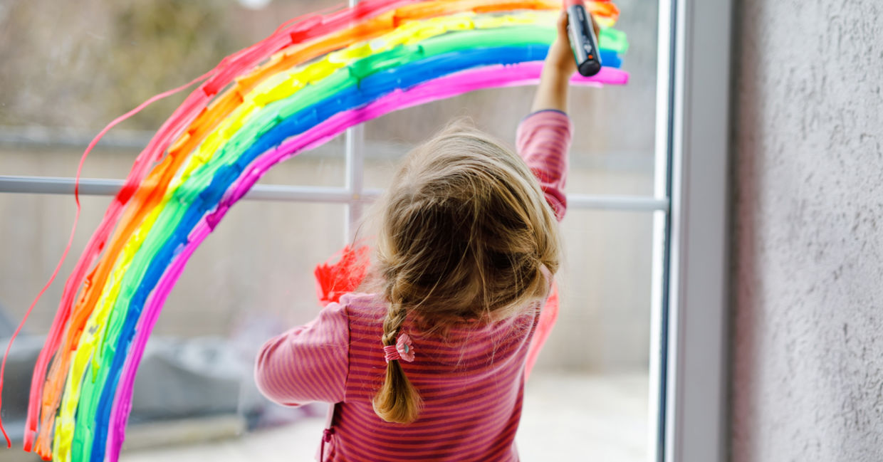 Drawing a rainbow. Drawing a rainbow.