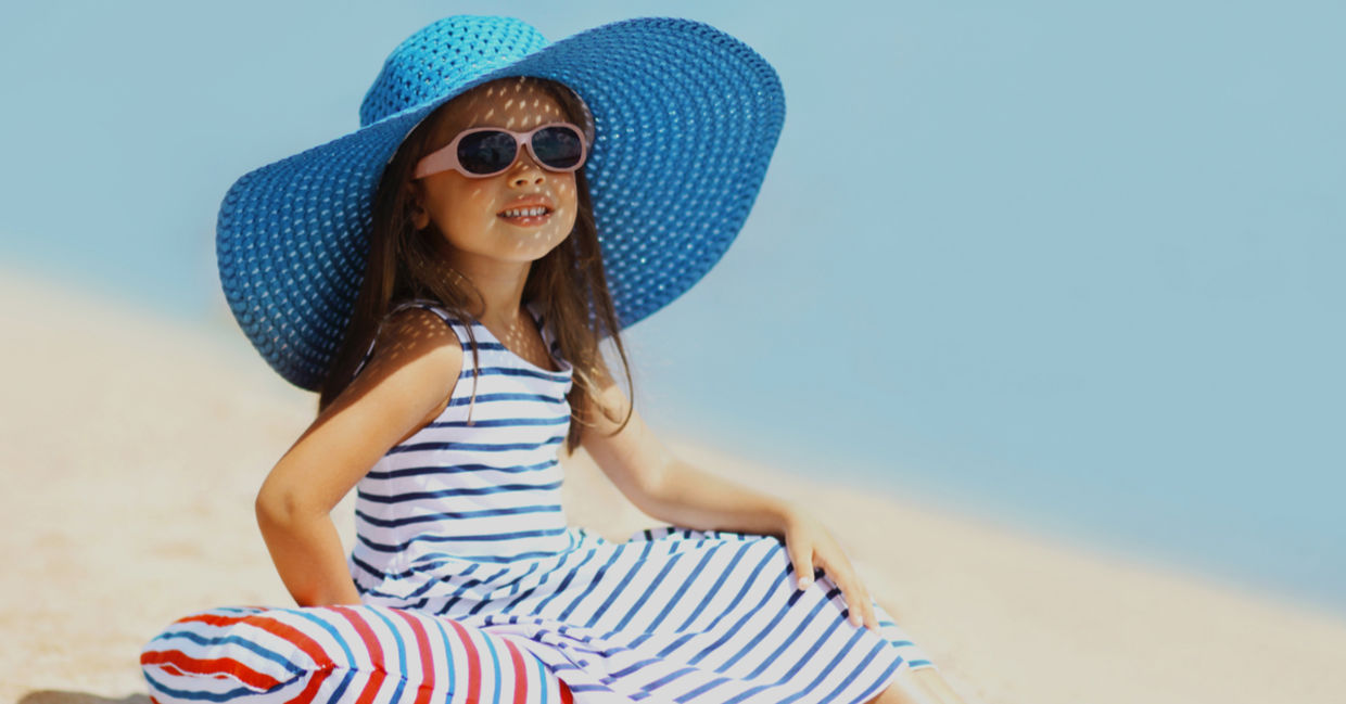 Wear a hat and sunglasses for sun protection. Wear a hat and sunglasses for sun protection.