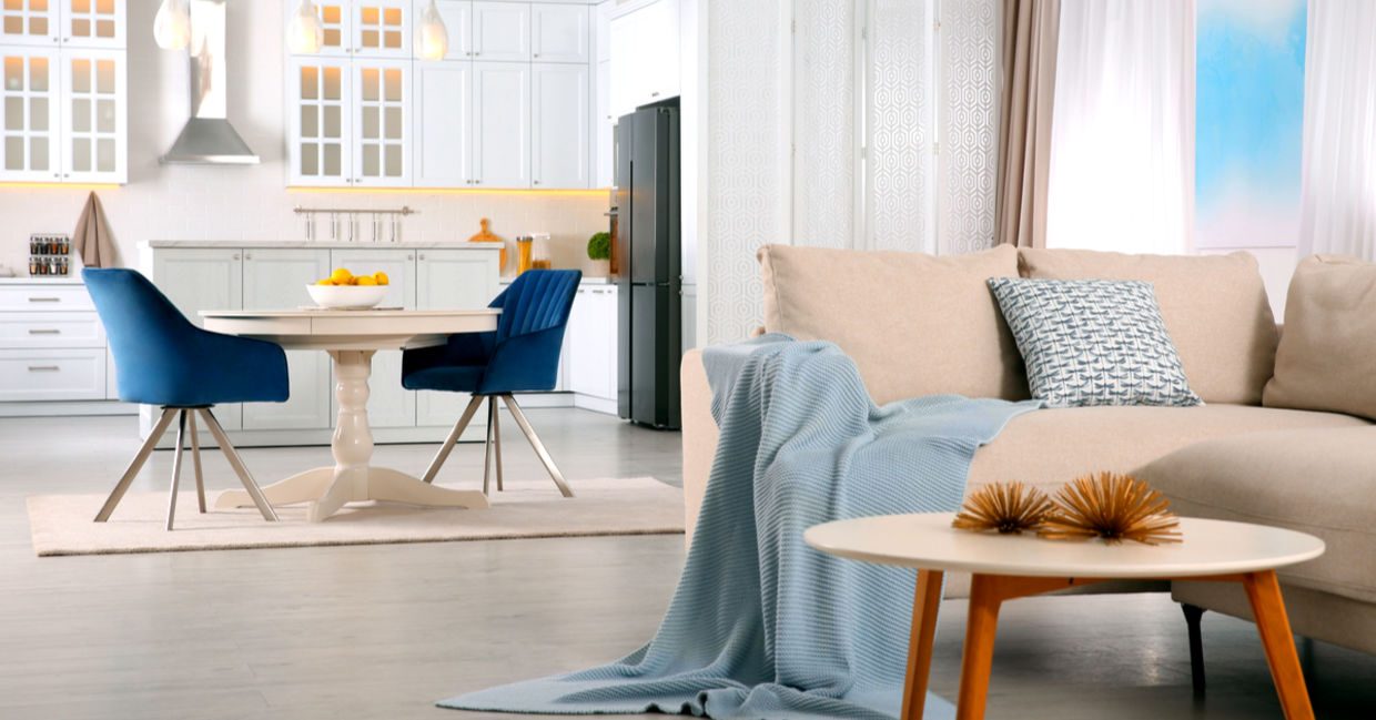 Stylish studio apartment interior. Stylish studio apartment interior.