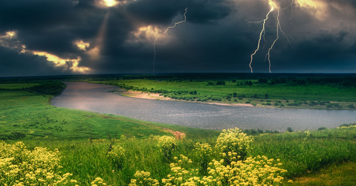 Summer thunderstorm. Summer thunderstorm.
