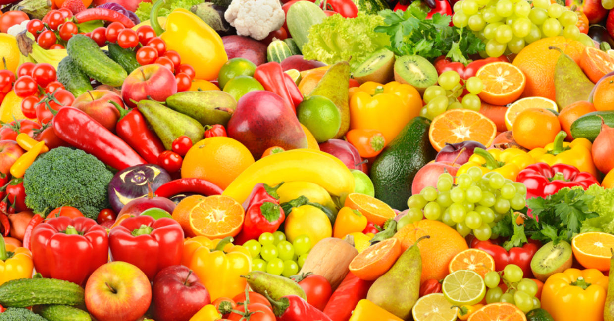 Eating a wide variety of fruits and vegetables is good for the gut and skin microbiomes. Eating a wide variety of fruits and vegetables is good for the gut and skin microbiomes.