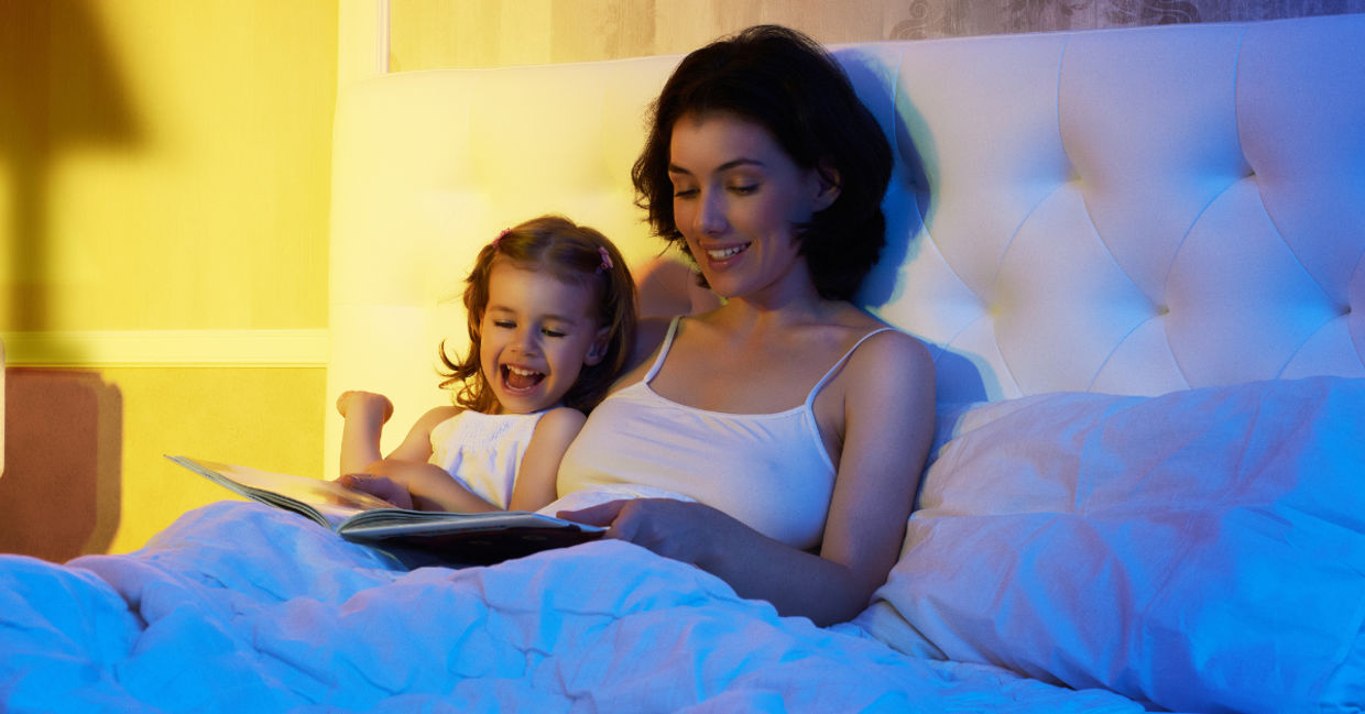 Reading a book before bedtime. Reading a book before bedtime.