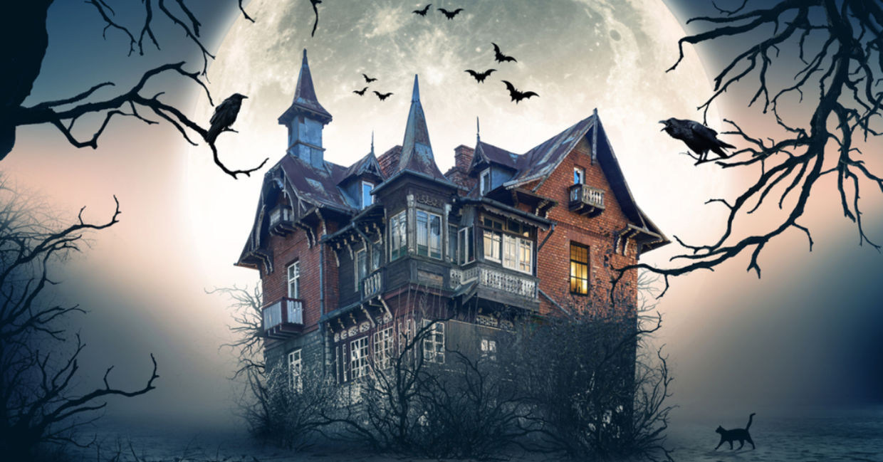 A haunted house awaits visitors over Halloween. A haunted house awaits visitors over Halloween.