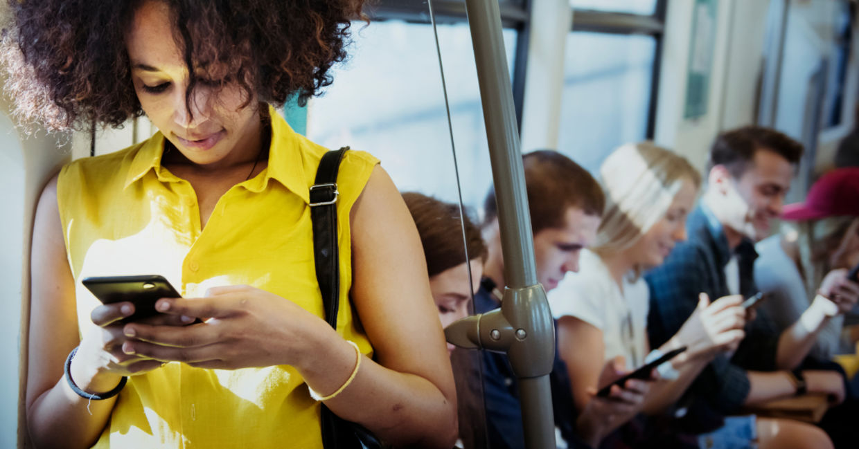 Using a smartphone. Using a smartphone.