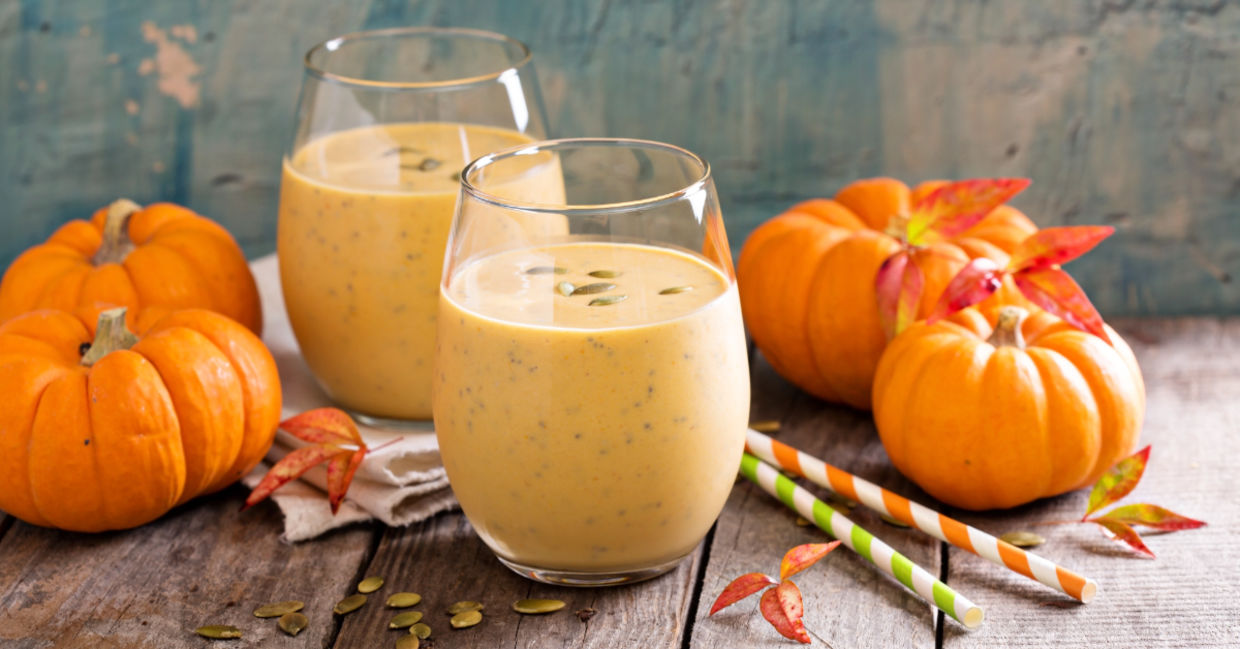 Have a super healthy pumpkin smoothie. Have a super healthy pumpkin smoothie.