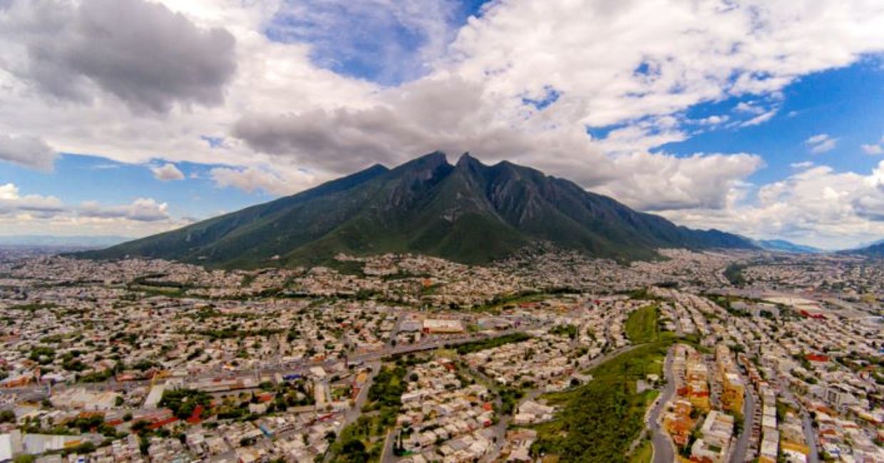 Monterrey Cerro de la silla, a mountain and natural monument in the metropolitan area of the city of Monterrey, Mexico. Monterrey Cerro de la silla, a mountain and natural monument in the metropolitan area of the city of Monterrey, Mexico.