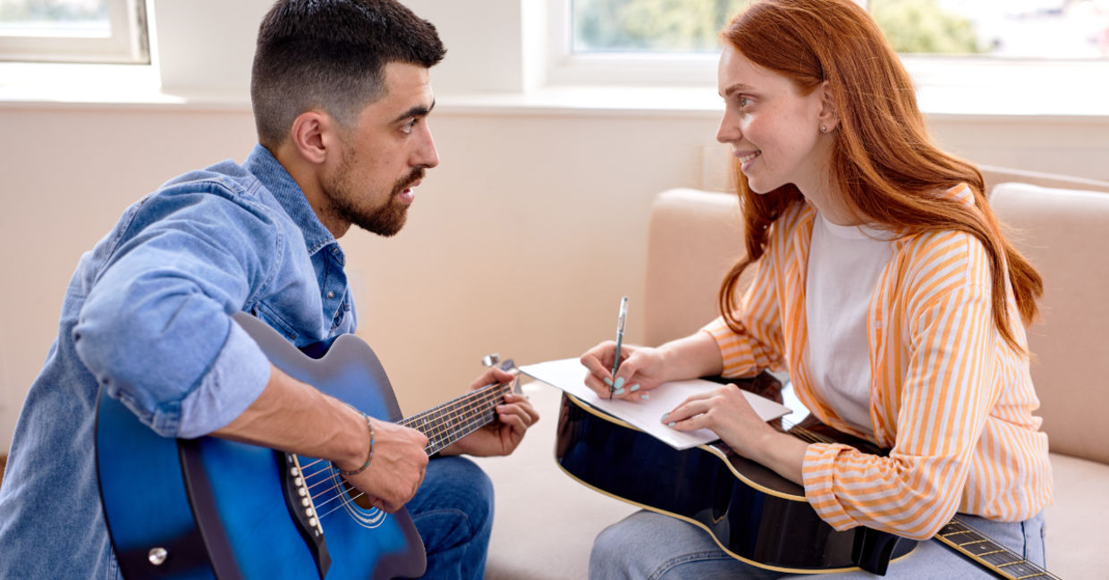 Writing a new song.