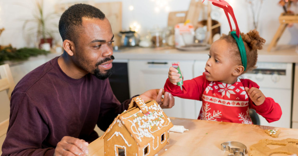 Making a traditional gingerbread house. Making a traditional gingerbread house.