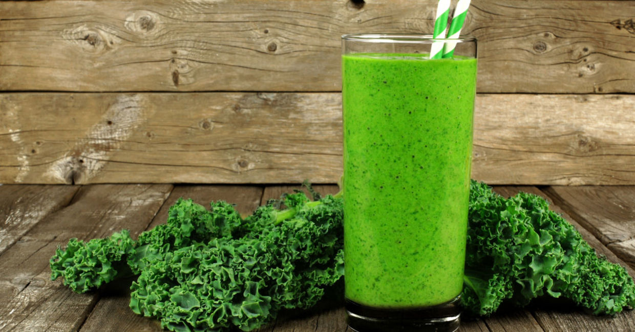 A kale smoothie is good for your health. A kale smoothie is good for your health.