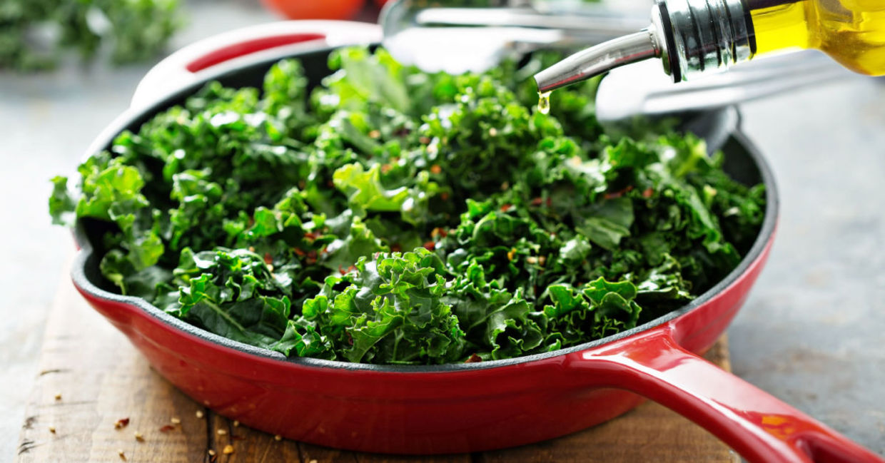 Sautéed kale is a healthy way to reap health benefits. Sautéed kale is a healthy way to reap health benefits.