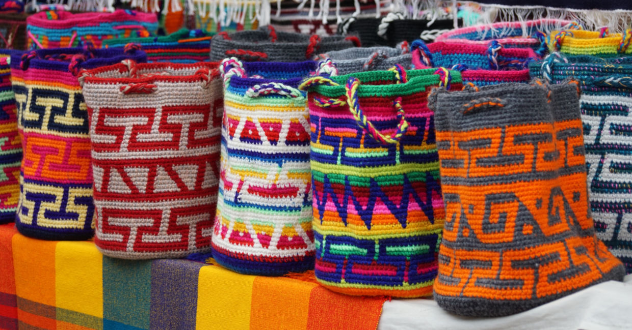 Knitted bags.