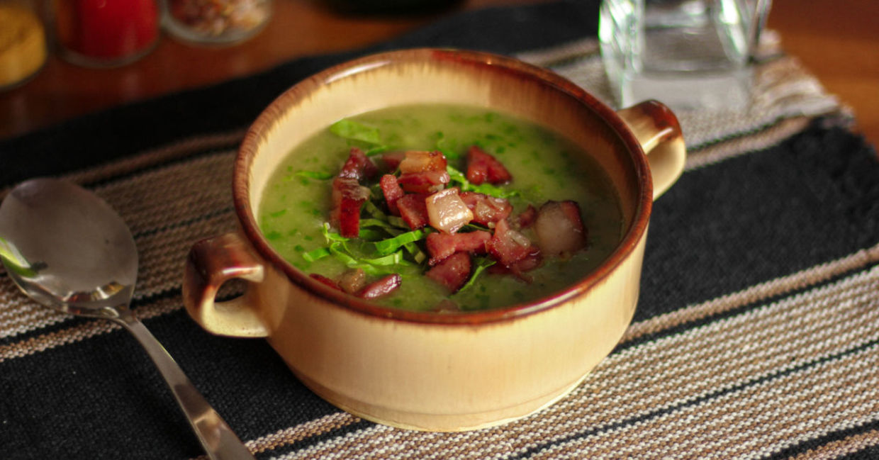 This hearty green soup will keep you warm. This hearty green soup will keep you warm.