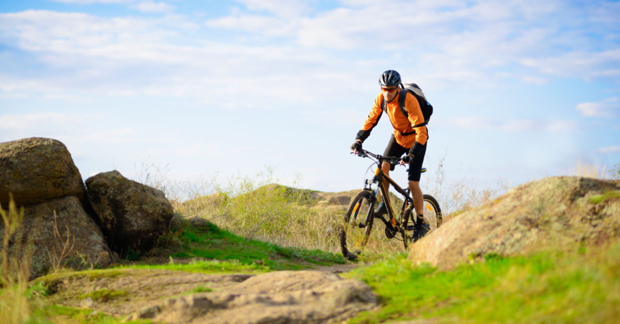 Riding in nature.