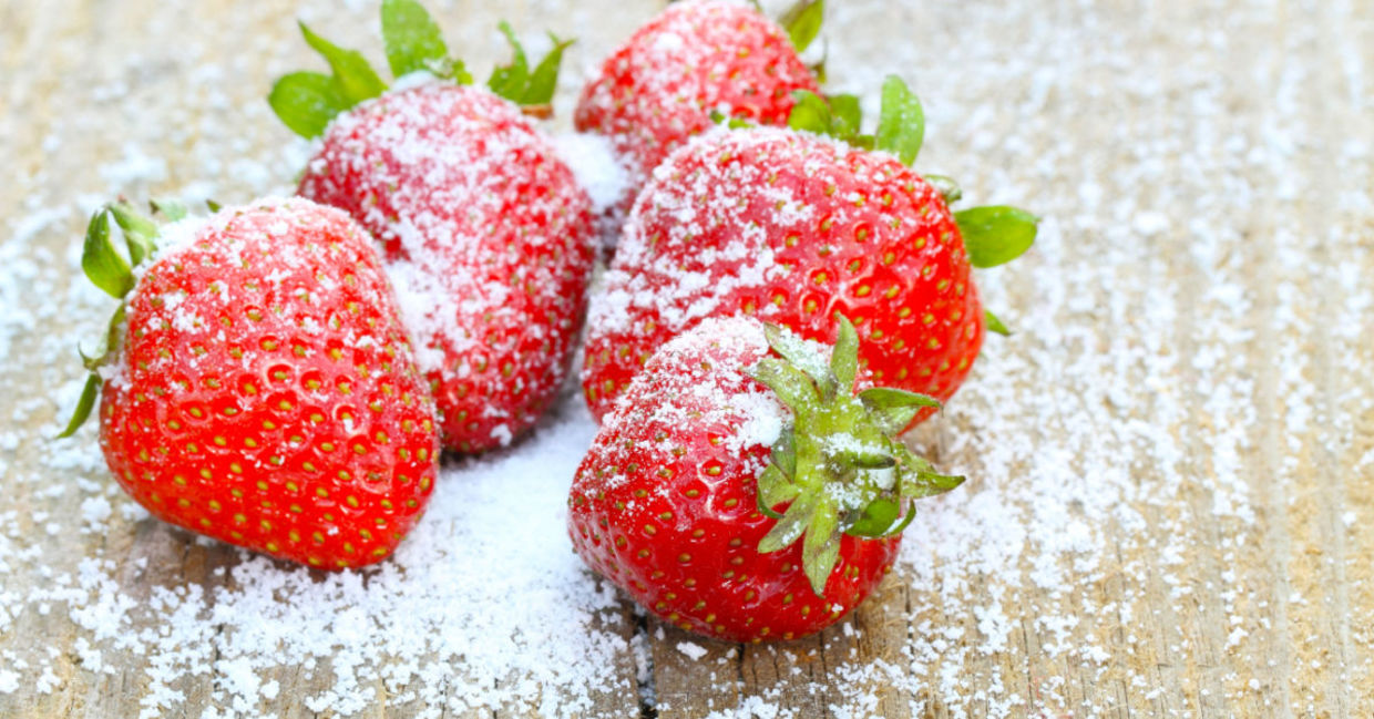 Strawberries sweetened with artificial sweetener. Strawberries sweetened with artificial sweetener.