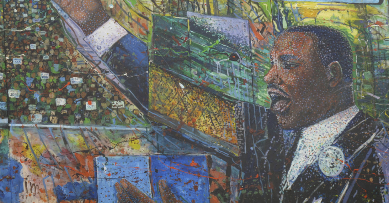 Civil rights mural in Atlanta depicting the work of Dr Martin Luther King, Jr. Civil rights mural in Atlanta depicting the work of Dr Martin Luther King, Jr.