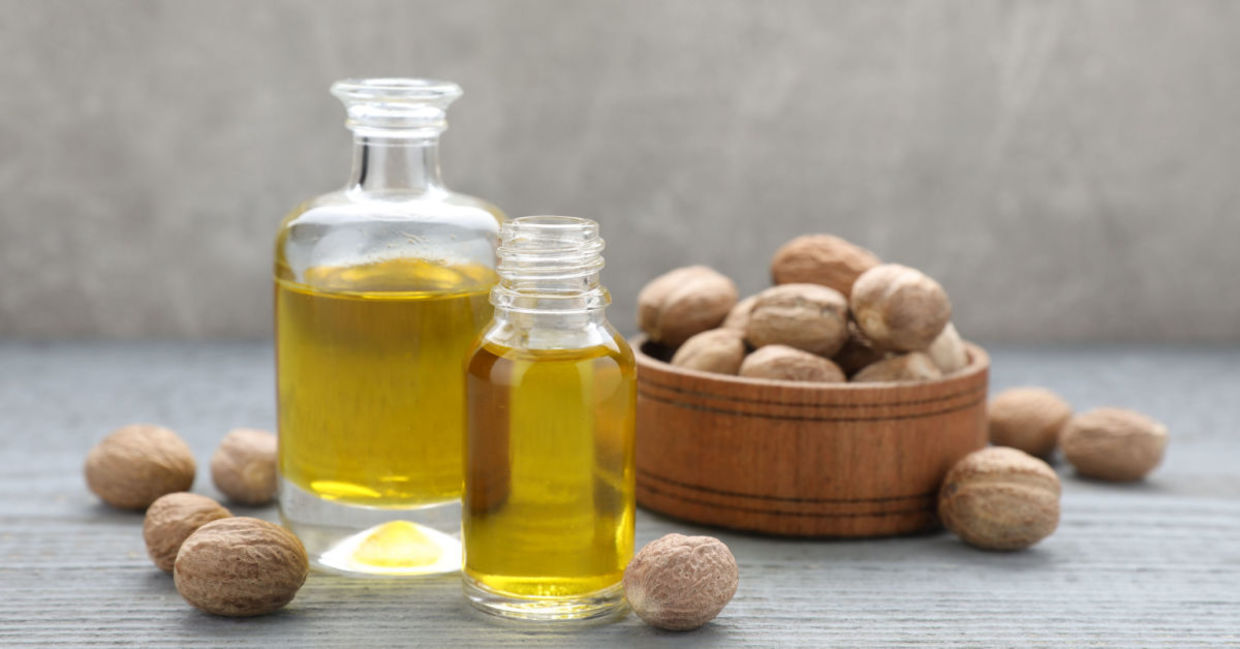 Nutmeg essential oil could be used for pain relief. Nutmeg essential oil could be used for pain relief.