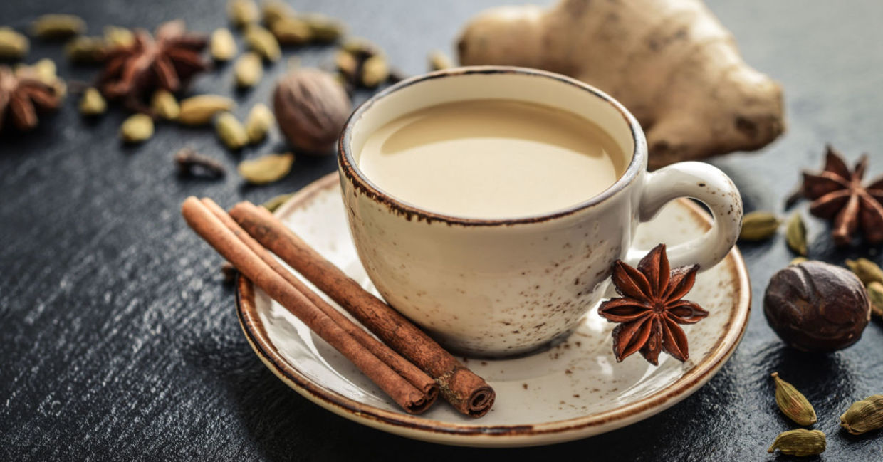 Healthy chai tea contains nutmeg. Healthy chai tea contains nutmeg.