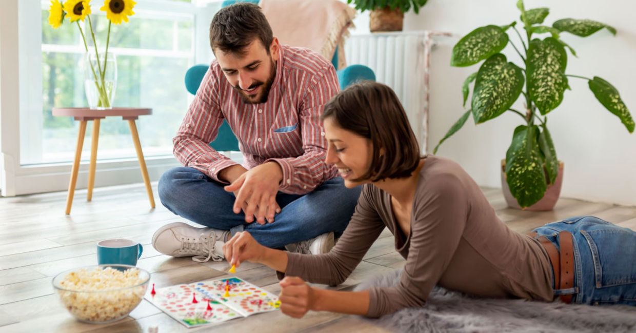 Playing board games on a snow day. Playing board games on a snow day.