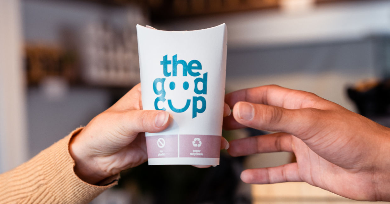 The Good Cup eliminates plastic lids. The Good Cup eliminates plastic lids.