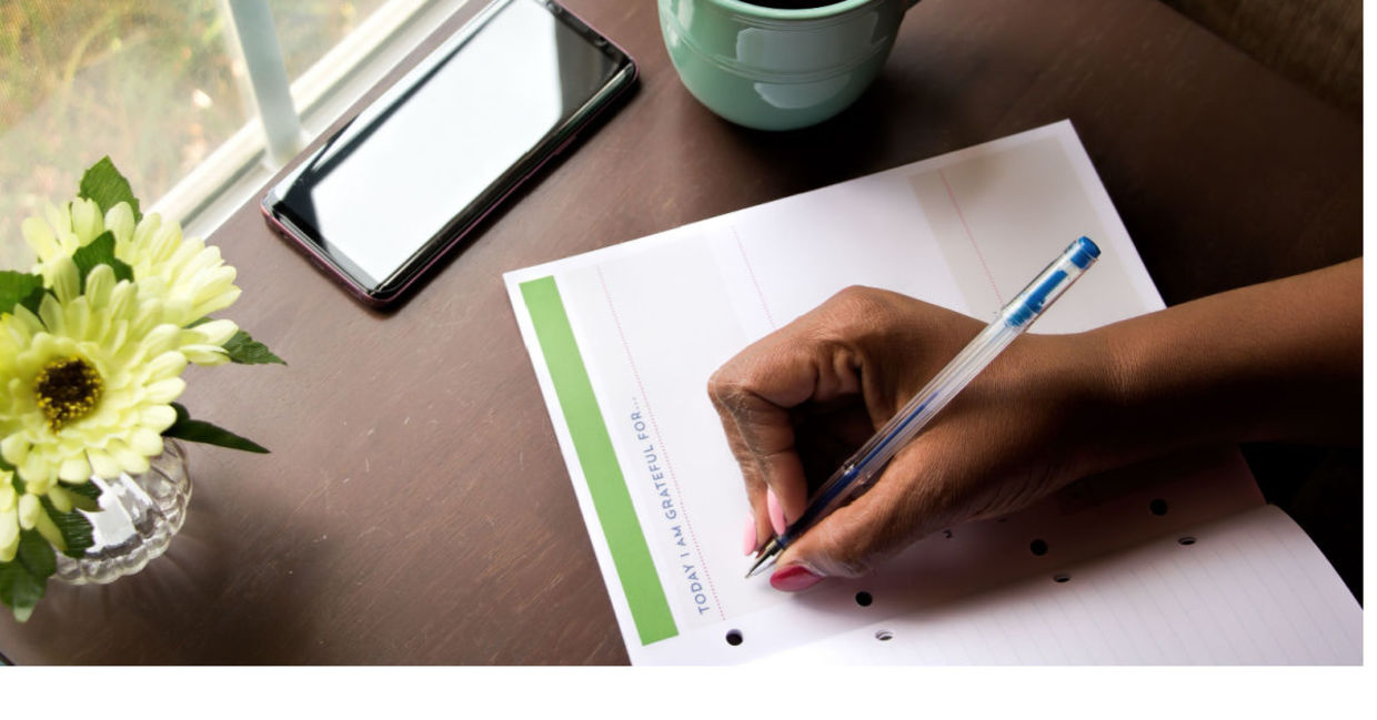 Writing in a gratitude journal is good for your menatal health. Writing in a gratitude journal is good for your menatal health.