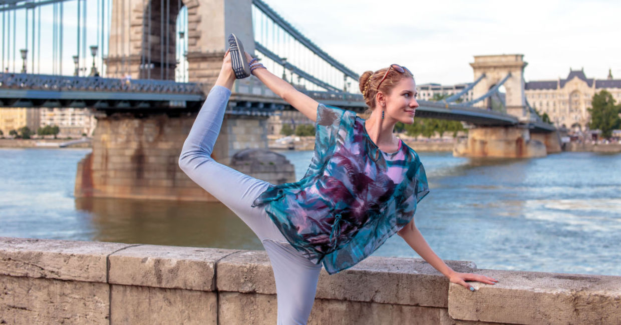 The swan yoga pose improves flexibility. The swan yoga pose improves flexibility.