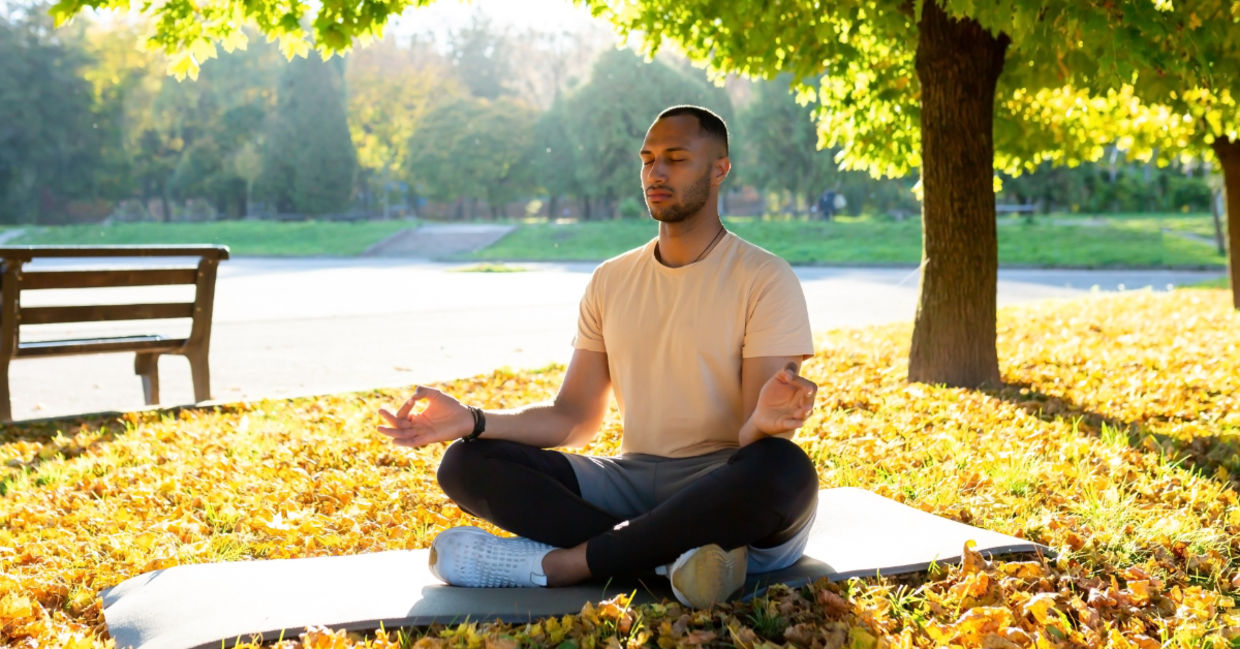 Man in the lotus yoga pose. Man in the lotus yoga pose.