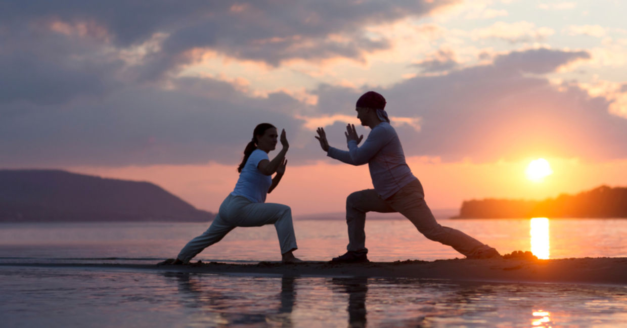 Tai chi partners. Tai chi partners.