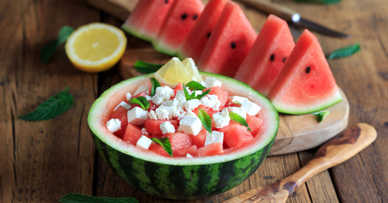 Have a refreshing watermelon salad on your deck. Have a refreshing watermelon salad on your deck.