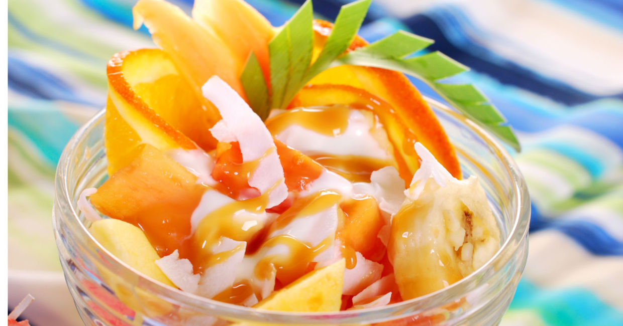 Fresh tropical fruit salad is full of antioxidants. Fresh tropical fruit salad is full of antioxidants.