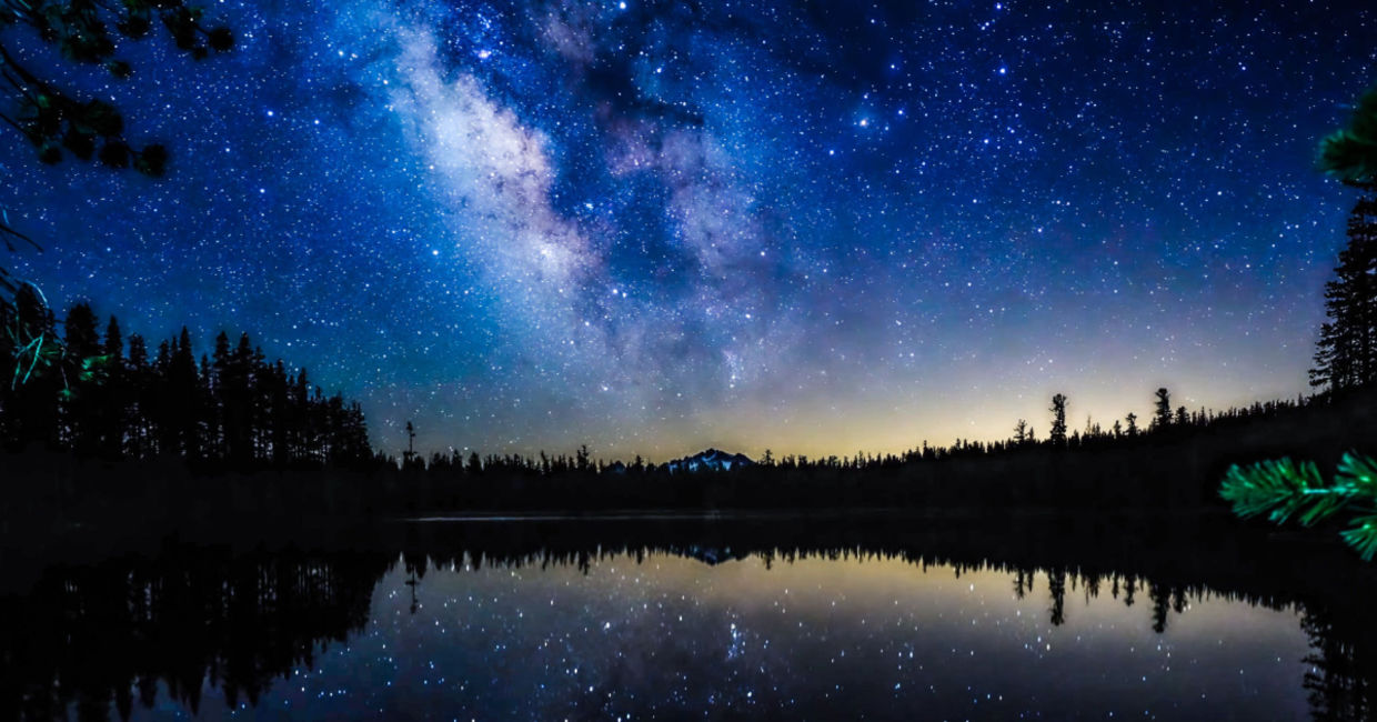 You can see the Milky Way when there is no artificial light. You can see the Milky Way when there is no artificial light.