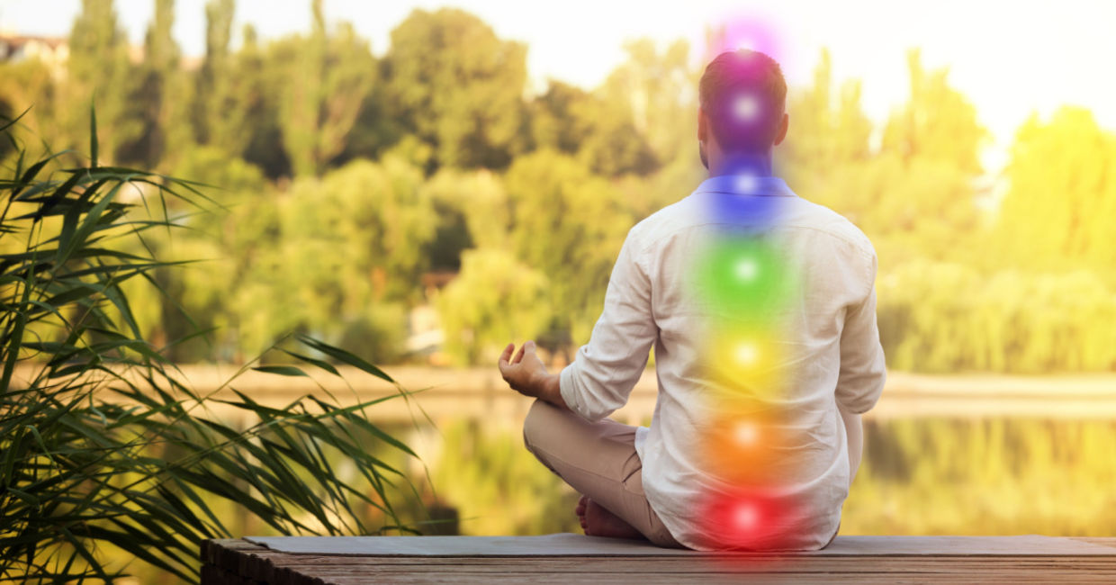 Man meditating. Man meditating.