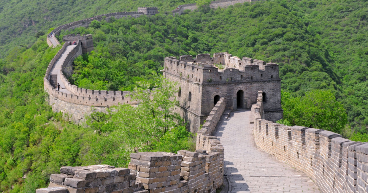 Hiking along the Great Wall of China. Hiking along the Great Wall of China.