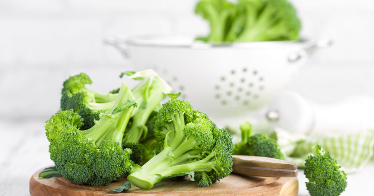 Freshly washed and cut raw broccoli. Freshly washed and cut raw broccoli.
