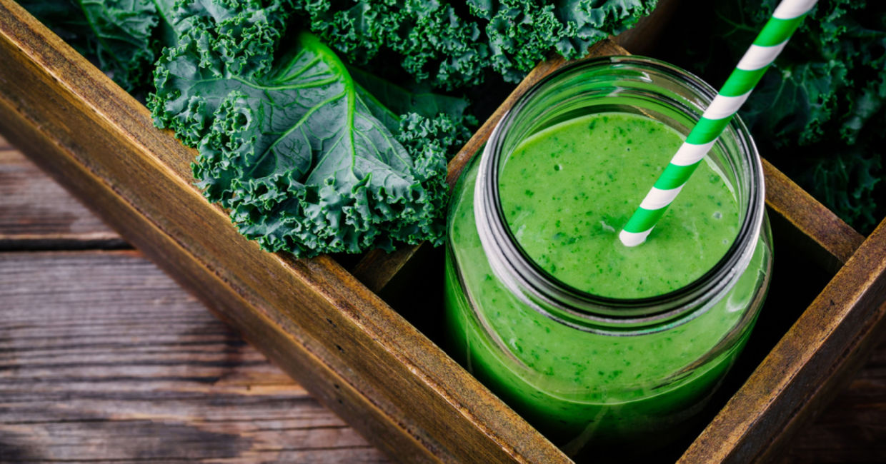 Healthy kale smoothie. Healthy kale smoothie.