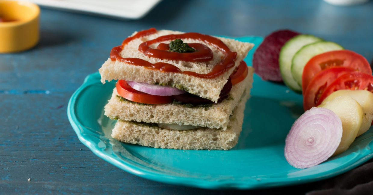 Enjoy an Indian Bombay sandwich. Enjoy an Indian Bombay sandwich.