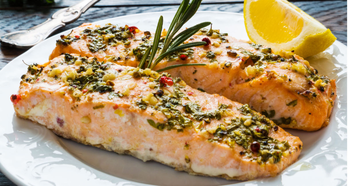 Salmon is full of vitamin B-12mand can help boost your mood. Salmon is full of vitamin B-12mand can help boost your mood.