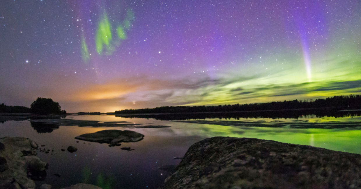 The Northern Lights over the skies of Voyageurs National Park. The Northern Lights over the skies of Voyageurs National Park.