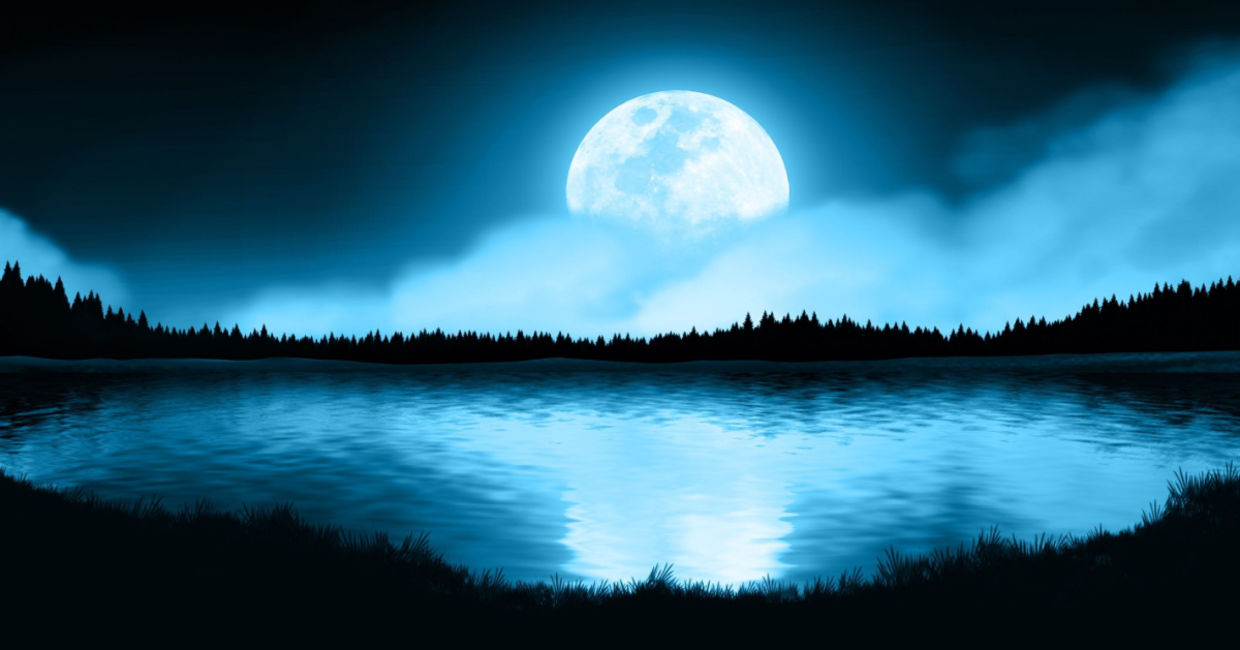 The moon reflecting on water. The moon reflecting on water.