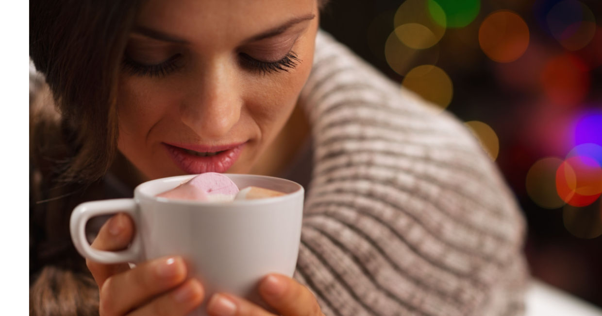 Enjoying a hot cocoa on a cold day. Enjoying a hot cocoa on a cold day.
