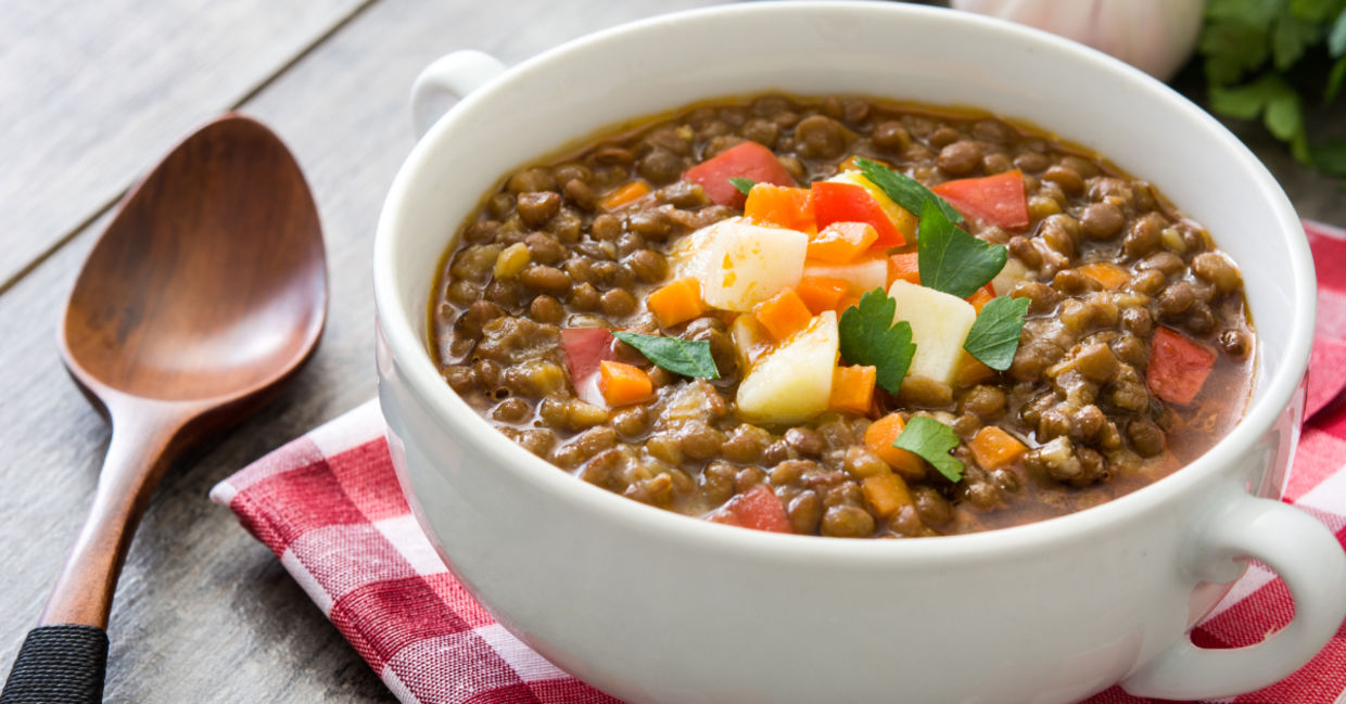 Healthy vegan lentil soup. Healthy vegan lentil soup.