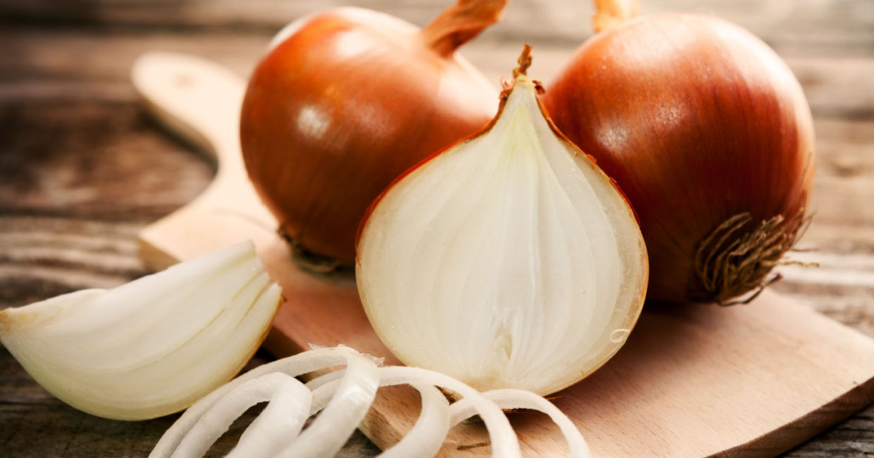 Chopped yellow onions. Chopped yellow onions.