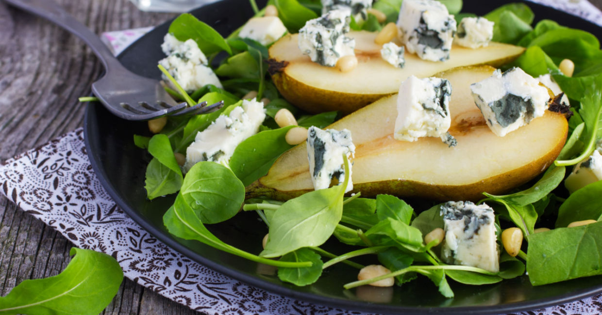Blue cheese and pear salad. Blue cheese and pear salad.