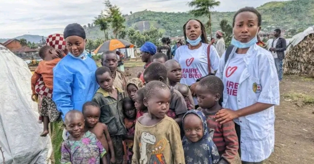 Providing healthcare for displaced children in the Democratic Republic of the Congo. Providing healthcare for displaced children in the Democratic Republic of the Congo.