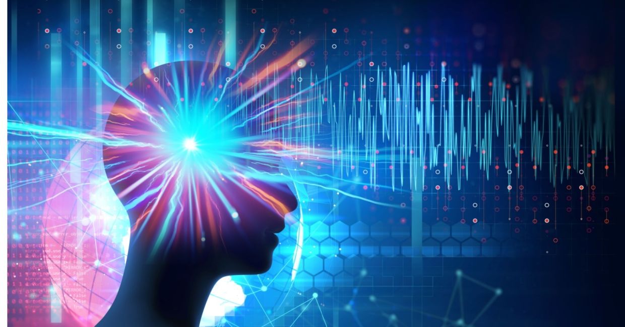 An illustration of brain waves and brain states. An illustration of brain waves and brain states.
