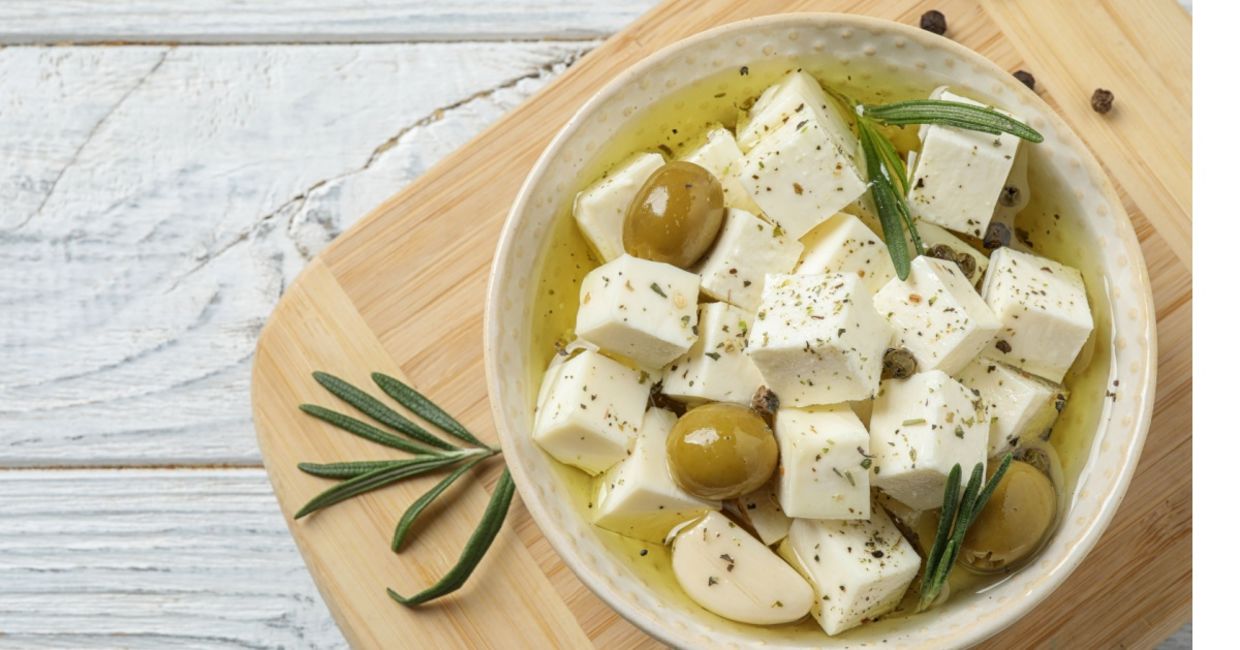 Feta cheese is part of the Mediterranean diet. Feta cheese is part of the Mediterranean diet.
