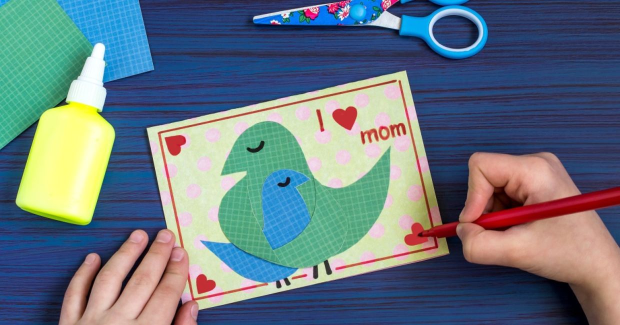 Making a card for mom. Making a card for mom.