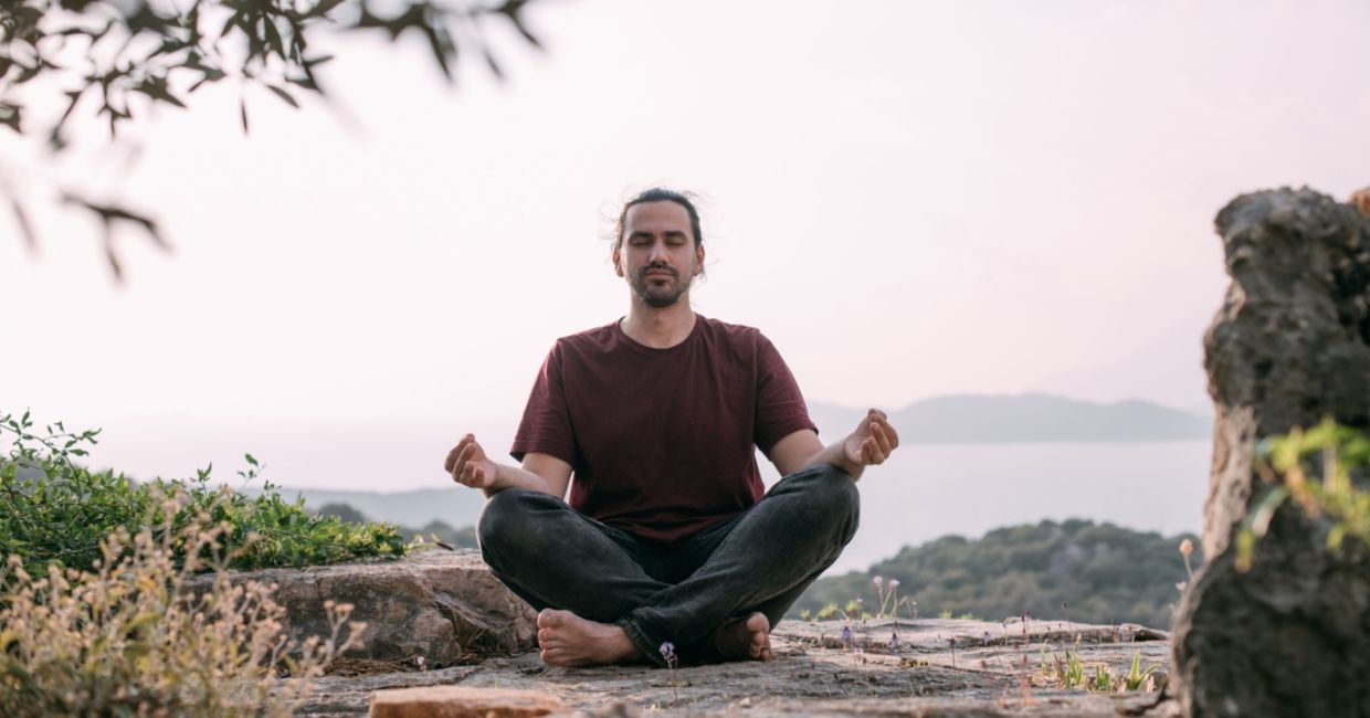 Meditating in nature. Meditating in nature.