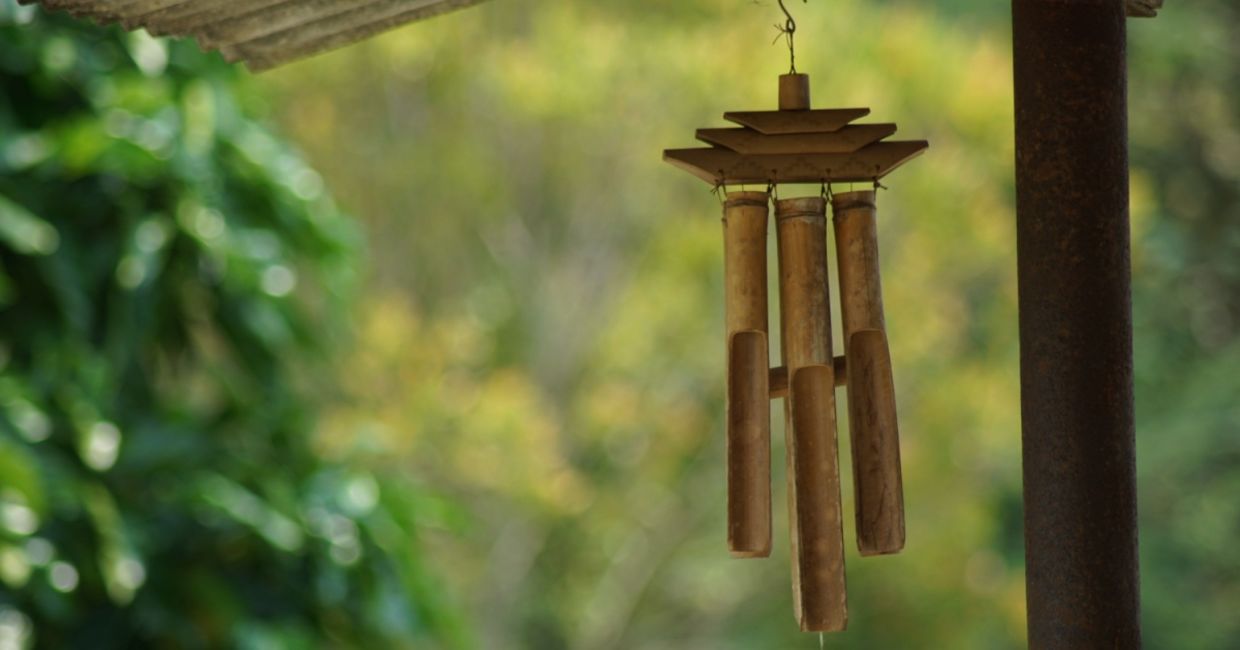Wind chimes in the garden. Wind chimes in the garden.