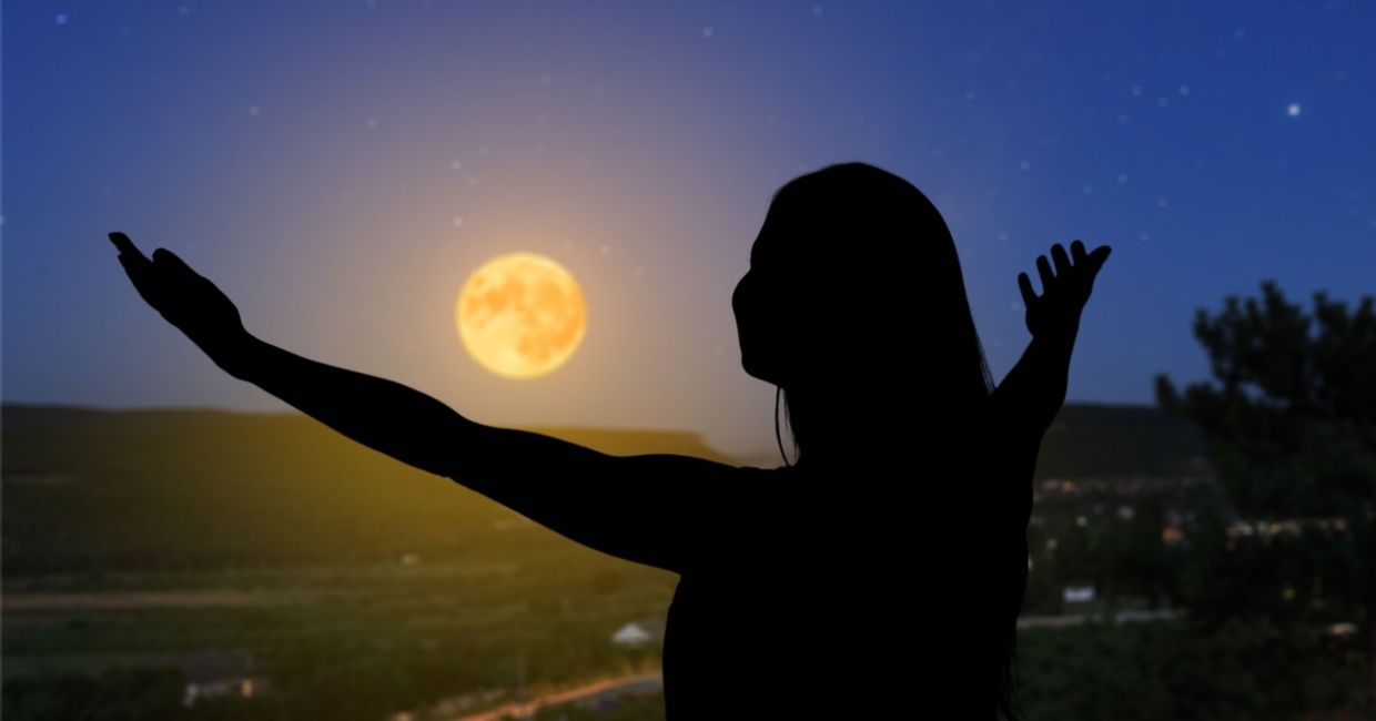 Yoga in the moonlight. Yoga in the moonlight.