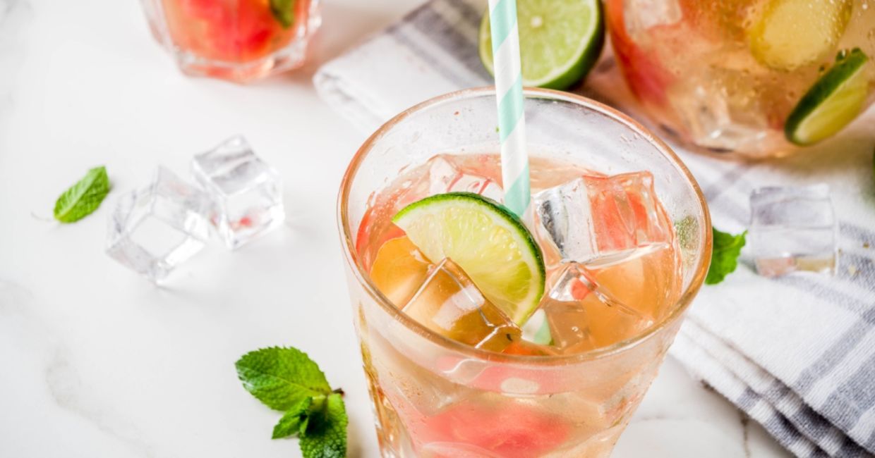 Watermelon mint tea with a lime twist. Watermelon mint tea with a lime twist.